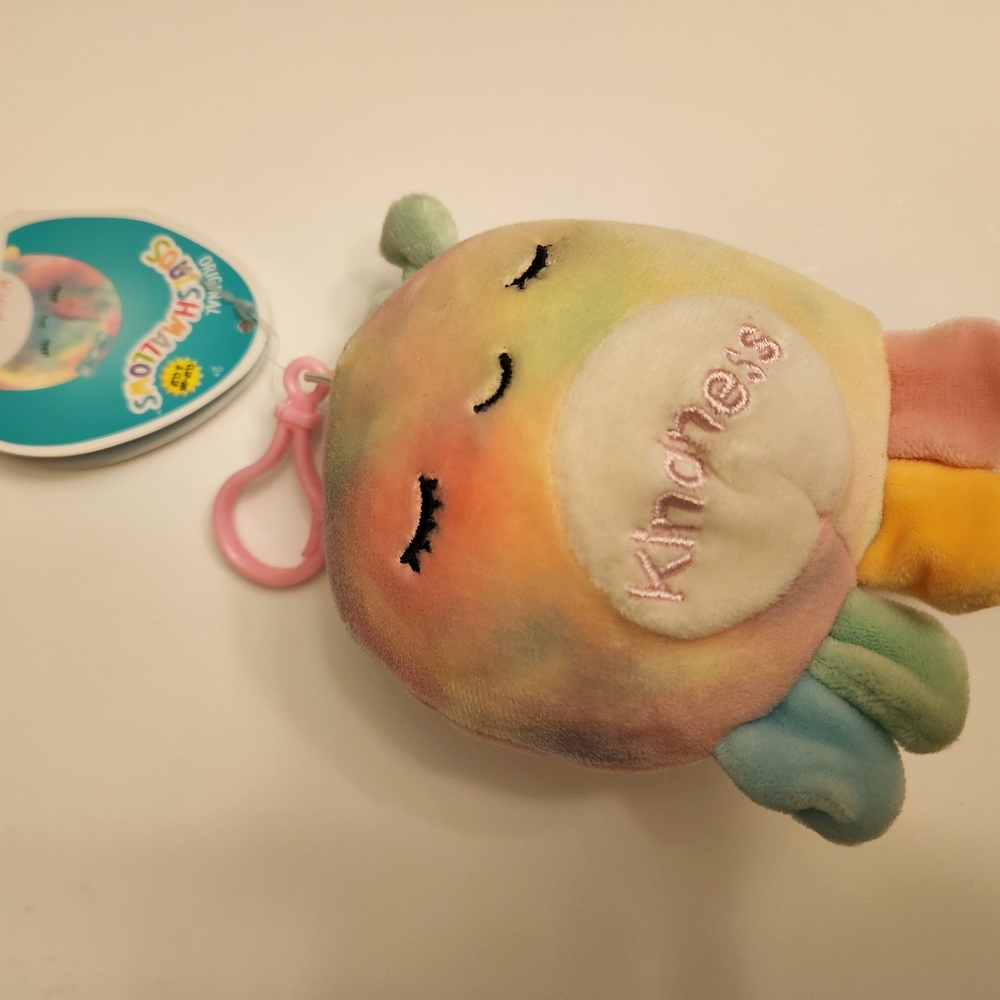 Opal Squishmallows Octopus Keychain- Rainbow Tie Dye Pattern